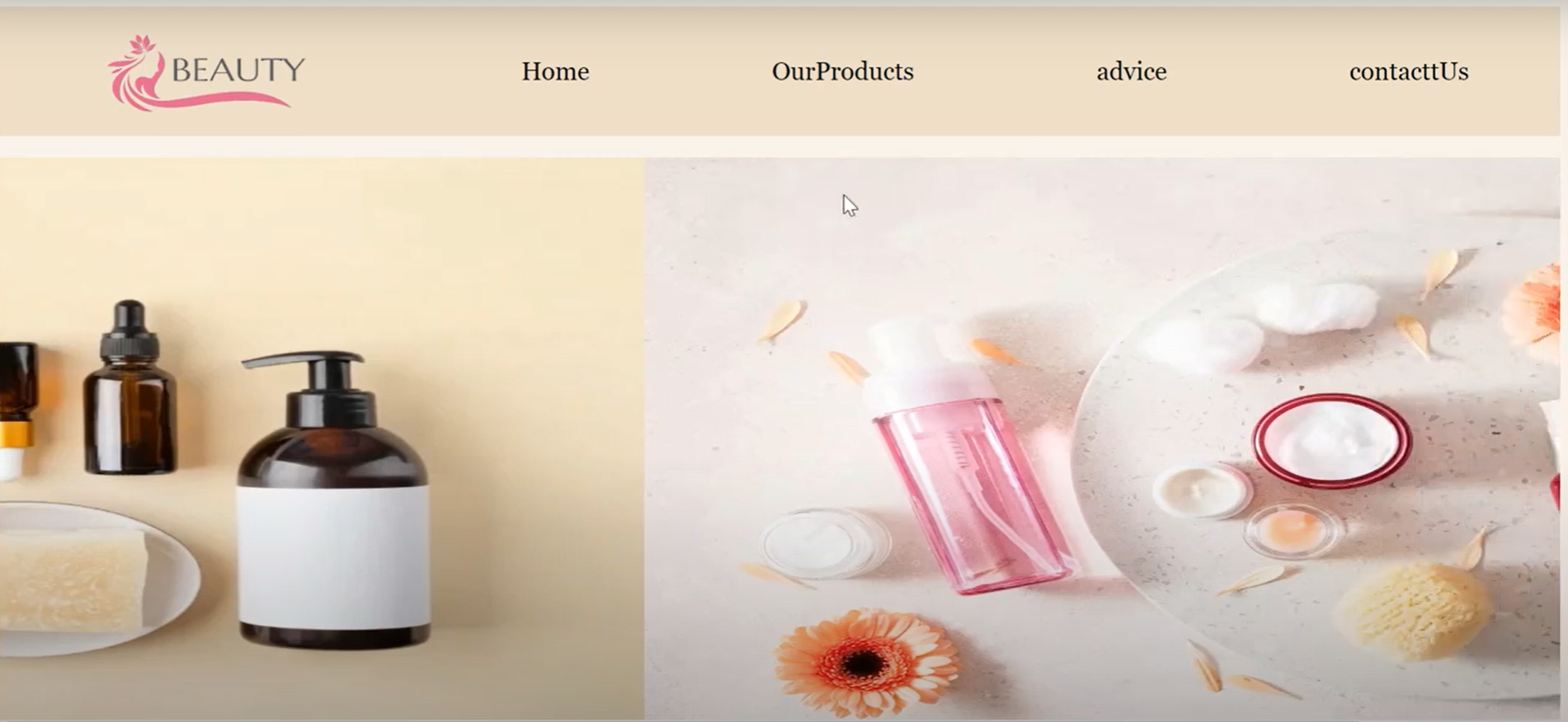 Website for skin care products